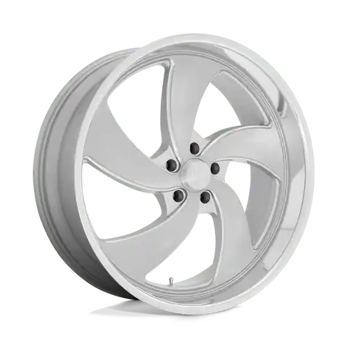 US Mag 1PC U134 DESPERADO 5X127 24X10 +5 SILVER BRUSHED FACE MILLED DIAMOND CUT MILLED Warranty Included