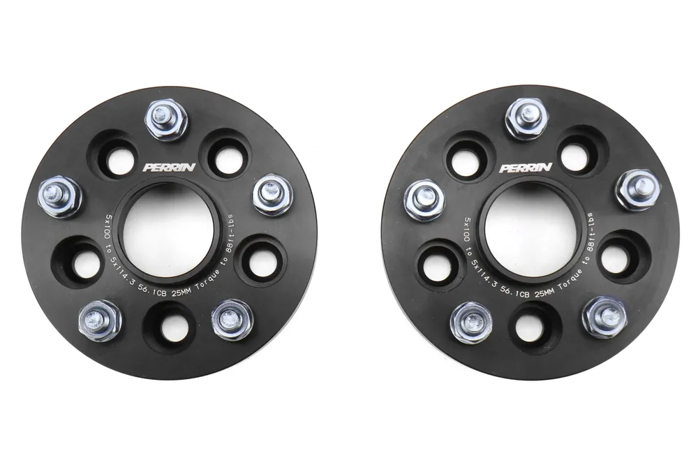 Professional Grade PERRIN 25mm Wheel Spacers 5x100 to 5x114.3 - Subaru Models (Inc. 2013-2016 Scion FR-S / 2013-2020 Subaru BRZ / 1998-2018 Forester / 1993-2016 Impreza / 1990-2017 Legacy / 2000-2016 Outback / 2017-2020 Toyota 86)