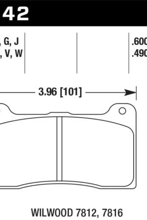 Last Chance Hawk Wilwood Dynapro Narrow Mount/NDL/Radial Mount Billet DTC-60 Race Brake Pads
