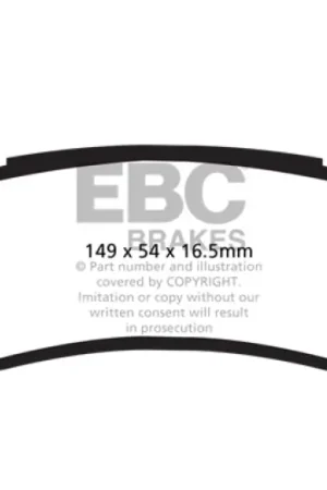 Crafted EBC 15+ Ford F150 2.7 Twin Turbo (2WD) Yellowstuff Rear Brake Pads