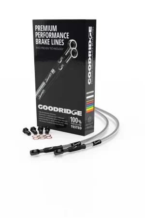 Genuine Goodridge 04-13 Harley-Davidson XL883R Black Front Brake Line w/Clear Fitting