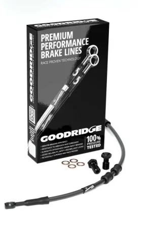 Fan Favorite Goodridge 18-23 HD FLSB (w/ABS) -2in Black Brake Line Kit w/Black Fittings