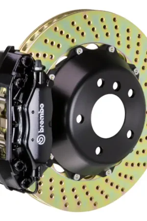 Brembo 00-06 X5 (E53) Rear GT BBK 4 Piston Cast 2pc 345x28 2pc Rotor Drilled-Black Exclusive
