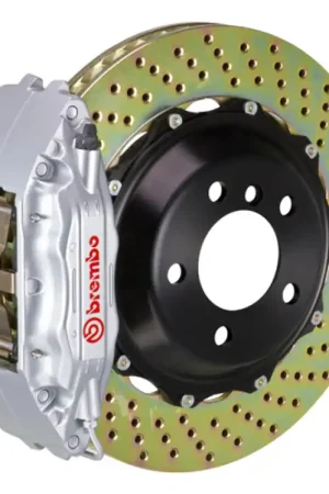 Brembo 07-15 TT 2.0T Front GT BBK 6 Piston Cast 355x32 2pc Rotor Drilled-Silver Express Delivery