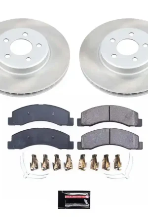 While Supplies Last Power Stop 99-04 Ford F-350 Super Duty Front Semi-Coated Rotor Kit