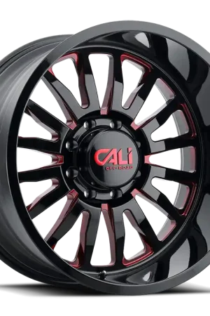 Cast Aluminum Wheels Summit 9110 GB-RD 20x12 Red Milled Spokes Gloss Black 6 On 139.7 Bolt Pattern -51 Offset Cali Offroad Wheels Markdown