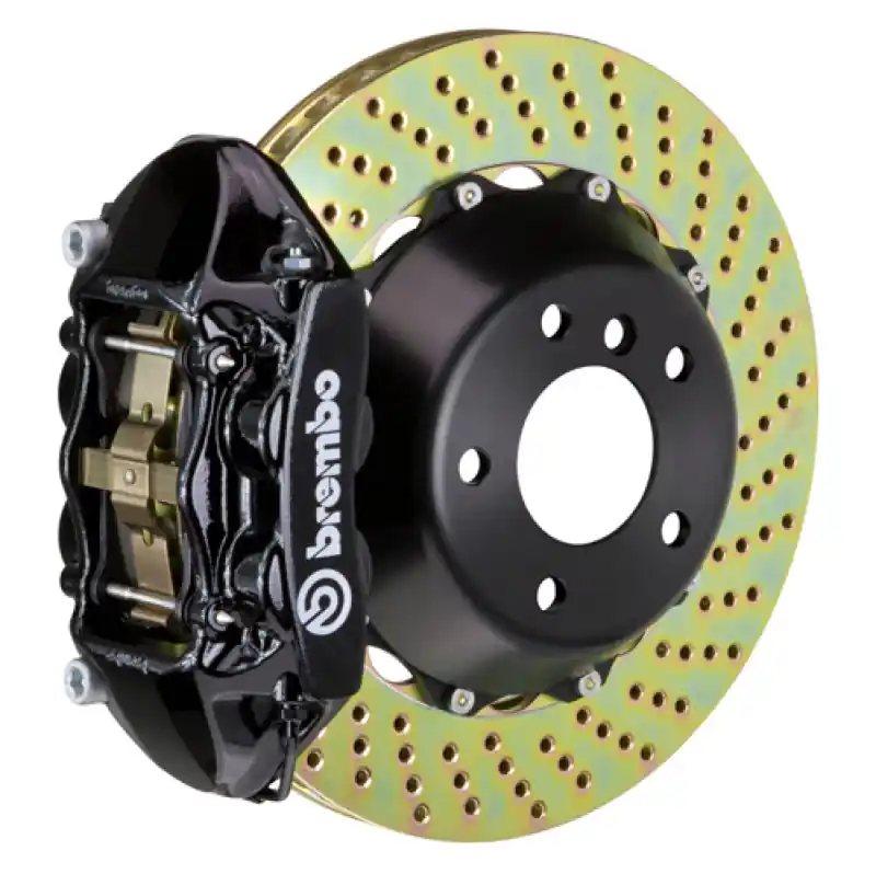 Brembo 03-08 SL55 AMG (Excl-Black Series) Rr GT BBK 4Pist Cast 380x28 2pc Rotor Drilled-Black Discount