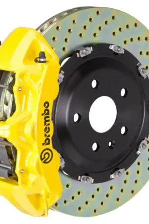 Exclusive Offer Brembo 20+ Corvette C8/C8 Z51 Front GT BBK 6 Piston Cast 380x34 2pc Rotor Drilled- Yellow