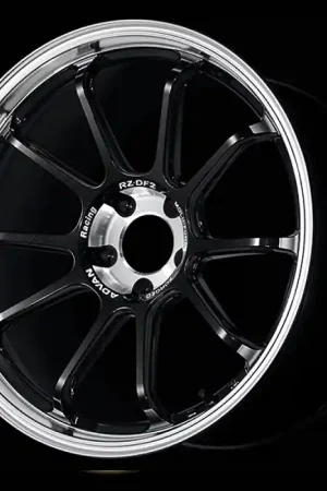 Premium Advan RZ-DF2 19x9.5 / +44 Offset / 5x100 / 63mm Bore / Diamond Cut and Racing Titanium Black
