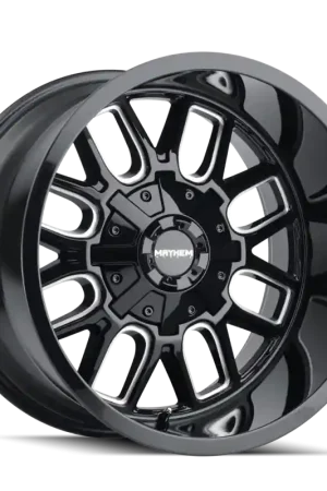 Mayhem 8107 Cogent 17x9 / 8x165.1 BP / -12mm Offset / mm Hub Gloss Black Milled Wheel Limited Offer