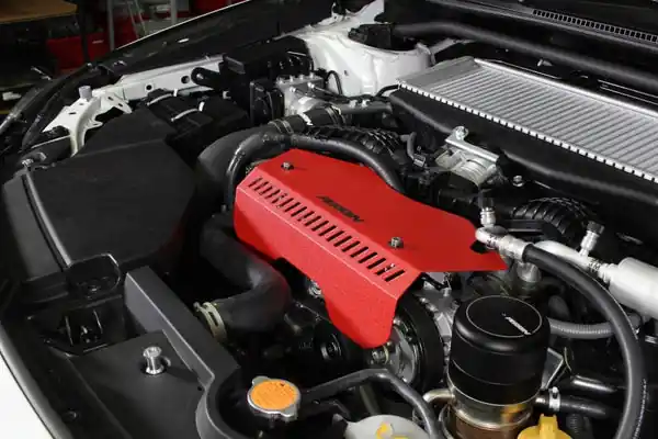 Time-Limited PERRIN 22-25 Subaru WRX Pulley Cover - Red (TALL - For Use w/o PERRIN AOS)