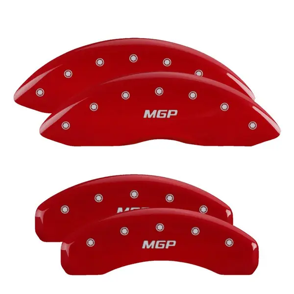 MGP 4 Caliper Covers Engraved Front & Rear Raptor Red finish silver ch While Supplies Last