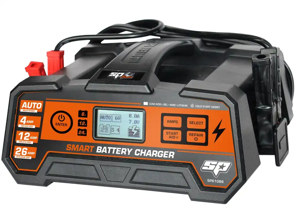 High Quality SP Tools Smart Battery Charger - 8 Stage Multi Volt - 6, 12 \\u0026 24v - 26A - SP61086 (click \\u0026 collect only)