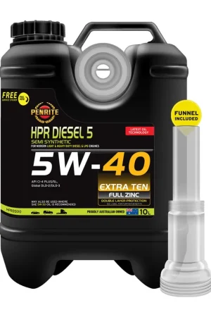 Buy Today Penrite HPR Diesel 5 Semi Synthetic Diesel Engine Oil 5W40 5W-40 10L - HPRD5010 (Pickup Only)