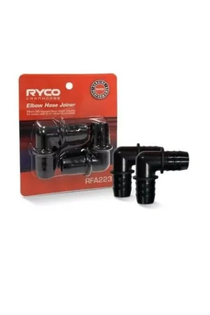 Ryco Barbed 90 Degree Elbow Hose Joiner for 19mm ID PCV Hose - Twin Pack - RFA223 Certified