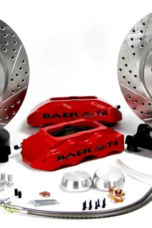 Exclusive Baer Brakes 4261288HO-1X Baer Brakes 13" Track4 Front Brake Kit, Hugger Orange, Slot, Std. Studs