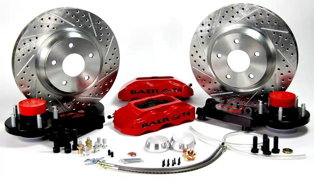 Grab Now Baer Brakes 4141047CY-11 Baer Brakes 13" Track4 Front Brake Kit, Comp Yellow, Slot, ARP Studs