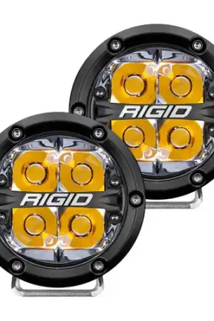 New Arrival Rigid Industries 360-Series 4in LED Off-Road Spot Beam - Amber Backlight (Pair) - 36114