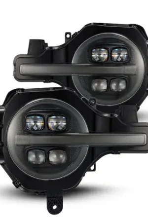 Certified AlphaRex 2021-2023 Ford Bronco NOVA LED Proj Headlights Alpha-Black w/Activ Light/Seq Signal/DRL