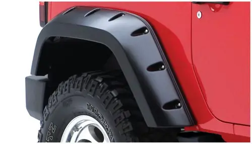 Bushwacker 07-18 Jeep Wrangler Max Pocket Style Flares 2pc Extended Coverage - Black #10046-02 Handmade