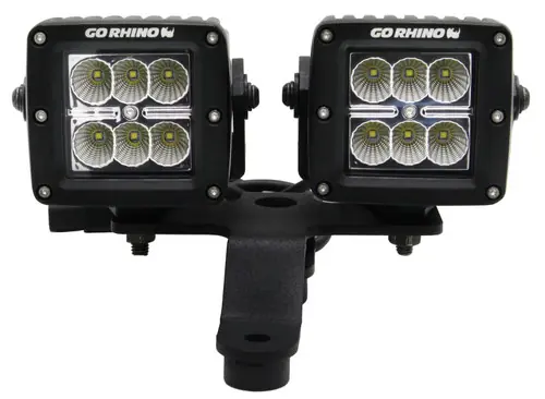 Go Rhino 2018-2023 Jeep Wrangler JL/JLU/Gladiator JT Light Mount - Two 3in Cubes gor730230T Buy Today