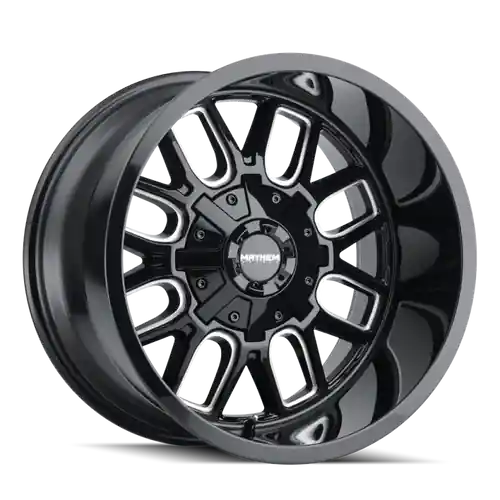 Mayhem 8107 Cogent 20x9 / 6x135 BP / 18mm Offset / 106mm Hub Black w/ Milled Spokes Wheel Free Shipping