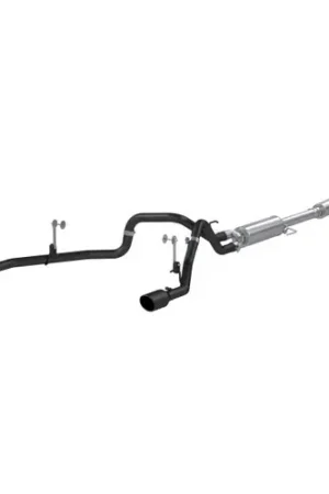 Hassle-Free Returns MBRP 3" Cat-Back Exhaust (2.5" Dual Split Rear Exit) Black Coated Aluminized Steel (Black Tips) for 2021-2025 Ford F-150 2.7L / 3.5L EcoBoost & 5.0L V8 - S5215BLK