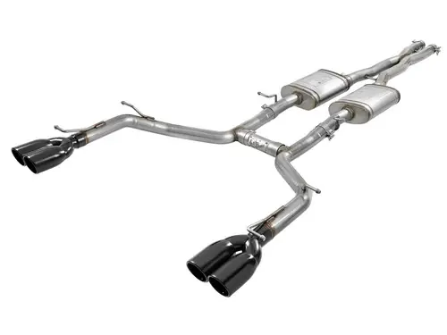 Free Returns aFe MACH Force-Xp 2-1/2in 304 SS Cat-Back Exhaust 15-21 Dodge Challenger V6-3.6L - Quad Black Tip - 49-32067-B