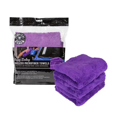 Money Back Guarantee Chemical Guys Happy Ending Ultra Edgeless Microfiber Towel - 16in x 16in - Purple - 3 Pack (P16)