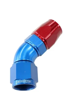 Worldwide Shipping Aeroflow 45 Deg -12AN Full Flow Teflon Hose End - Black - 1 Piece