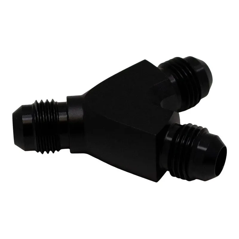 Hassle-Free Returns Deatschwerks 6AN to 6AN to 6AN Y Block Fitting Anodized Matte Black