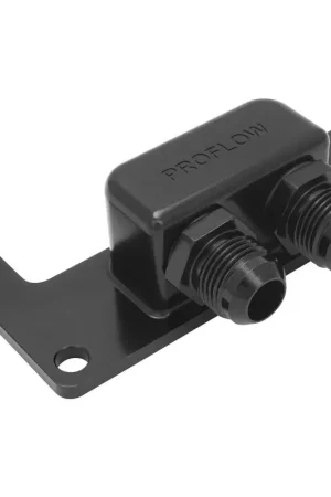 Fan Favorite Proflow Oil Block Adaptor Remote GM LS Billet Aluminium Black Anodised 90 Degree -10AN Ports