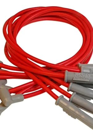 Must Have MSD Super Conductor Spark Plug Wire Set, AMC V8 Engines For use on AMC V8 engines, Red jacket