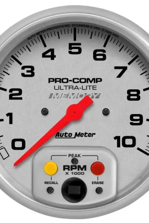 Autometer 5" In-Dash Tachometer 0-10,000 RPM Memory Ultra-Lite Brand New