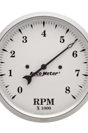 Money Back Guarantee Autometer 5" In-Dash Tachometer 0-8,000 RPM Old-Tyme White