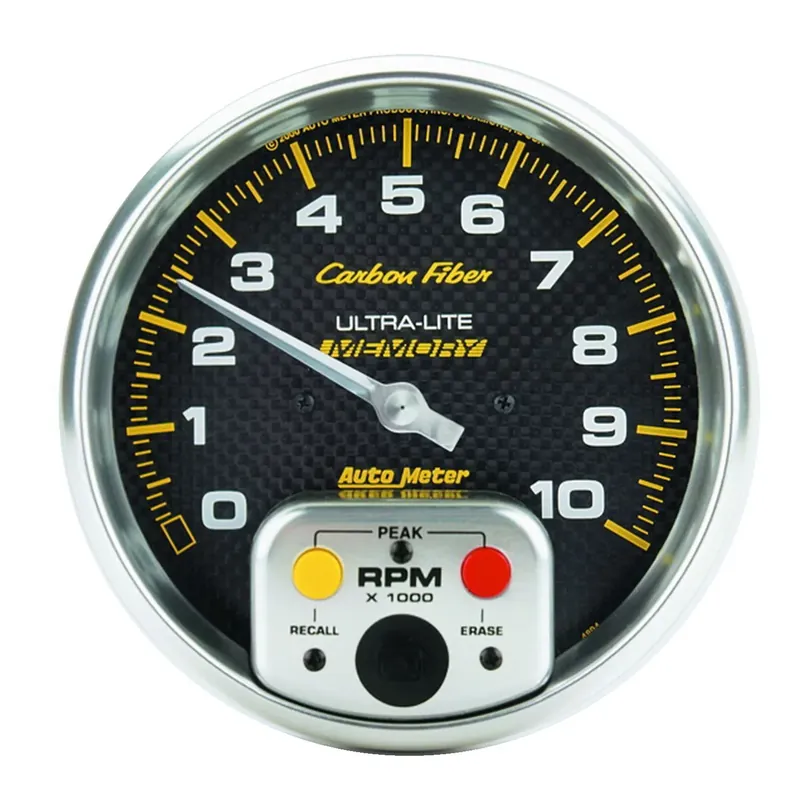 Autometer 5" In-Dash Tachometer w/Memory 0-10,000 RPM Carbon Fiber Big Sale