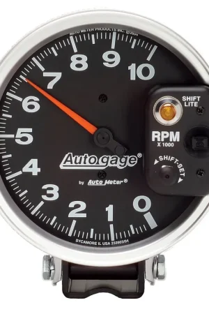 In Demand Autometer 5" Pedestal Tachometer 0-10,000 RPM Int. Shift Light Black Auto Gage