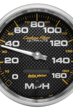 Autometer 5" Speedometer 0-160 MPH Electric Carbon Fiber Limited Offer