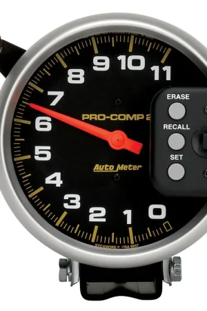 Popular Autometer 5" Tachometer 0-11,000 RPM Pedestal w/Quick Lite & Peak Memory Pro-Comp
