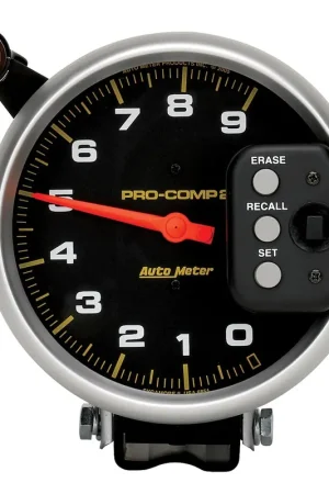 Limited Offer Autometer 5" Tachometer 0-9000 RPM Pedestal w/Quick Lite & Peak Memory Pro-Comp