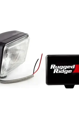 While Supplies Last Rugged Ridge 5-In x 7-In Halogen Fog Light Black Steel Housing
