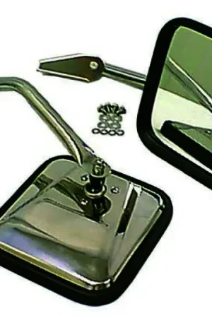 Rugged Ridge 55-86 Jeep CJ Chrome CJ-Style Side Mirror Kit Free Returns
