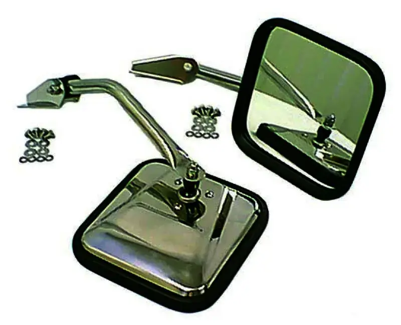 Rugged Ridge 55-86 Jeep CJ Chrome CJ-Style Side Mirror Kit Free Returns
