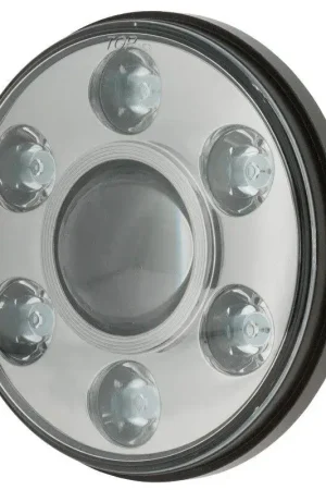 Ignite 7" LED Headlight 9-36V High/Low Bean - Chrome Face 7LEDs 65 Watt Budget