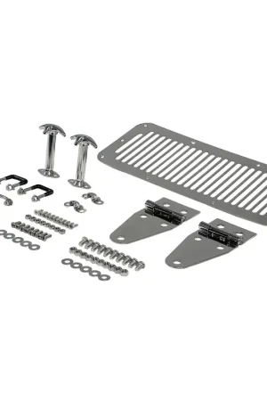 Brand New Rugged Ridge 76-86 Jeep CJ / 87-95 Jeep Wrangler Stainless Steel Hood Dress Up Kit