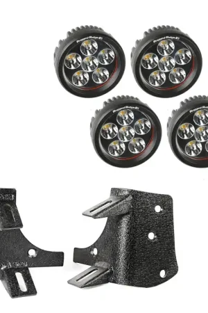 Big Sale Rugged Ridge 97-06 Jeep Wrangler TJ/LJ 3.5in Round Dual A-Pillar LED Kit