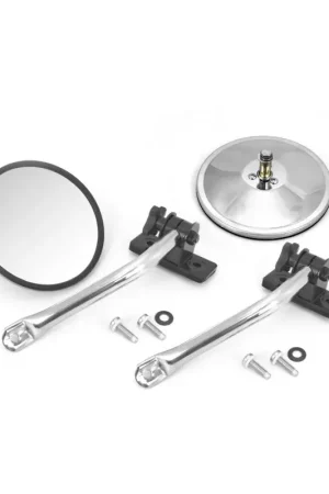Cheap Rugged Ridge 97-18 Jeep Wrangler Stainless Steel Round Quick Release Mirror Relocation Kit