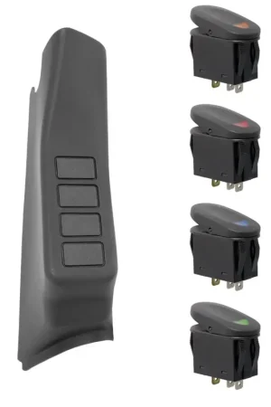 Rugged Ridge A-Pillar 4 Switch Pod Black RHD 11-18 Jeep Wrangler JK Must Have
