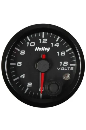 Big Sale Holley Analog Style Voltage Gauge Black 2-1/16" Voltage 8-18 volts- logo