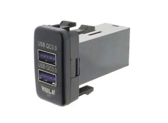 High Quality Hulk 4x4 Dual QC3 USB Socket - Blue (Hilux/Landcruiser 100 Series 98-13)